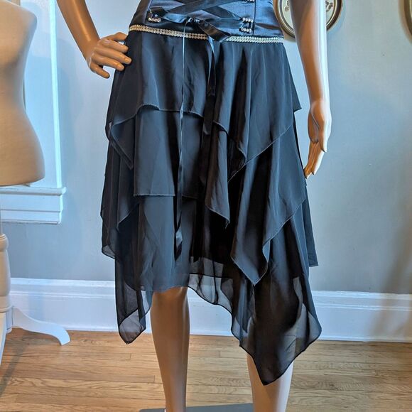 Jessica McClintock Black Strapless Midi Dress - Picture 5 of 10